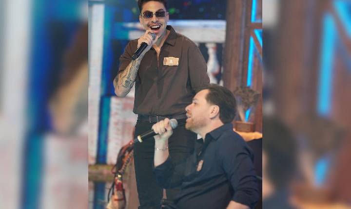 Cantor franco-rochense, Zevedo brilha no novo reality do Caldeirão com Mion