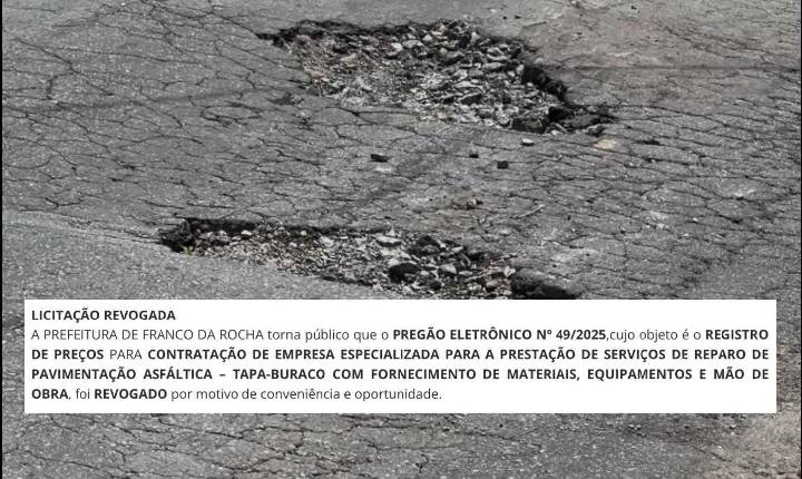 “Conveniência e oportunidade”: o real motivo por trás dos buracos nas ruas de Franco da Rocha