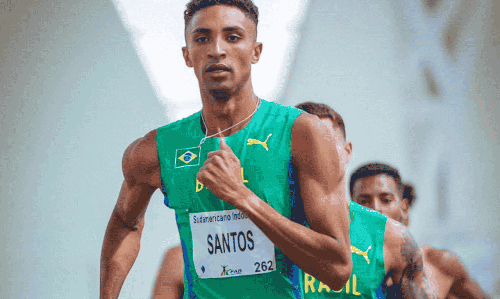 Leonardo Santos de Jesus, de Franco da Rocha, conquista medalha de prata no Ibero-Americano em prova de atletismo de 1.500 metros