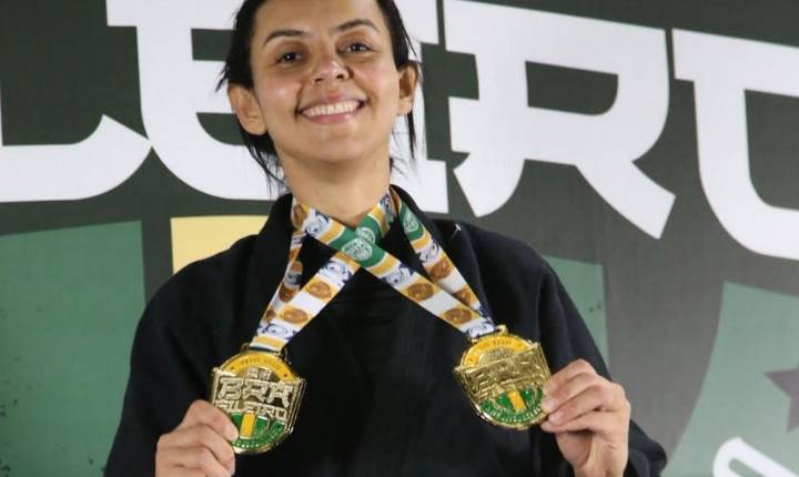 Patricia Silva, diretora do Instituto Federal de Franco da Rocha, conquista dois títulos no Campeonato Brasileiro de Jiu-Jitsu