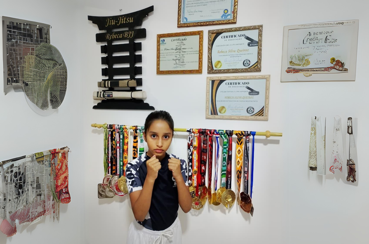 Caieirense Rebeca Queiroz, de apenas 10 anos, se destaca no Jiu-Jitsu com 24 medalhas e títulos estaduais