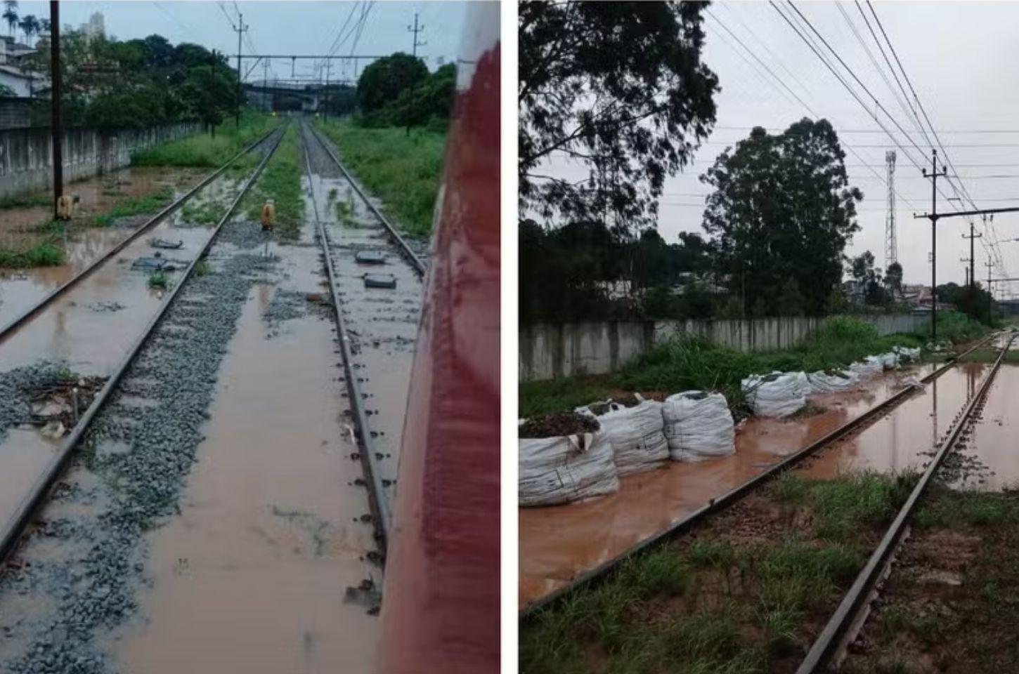 Fortes chuvas durante o fim de semana causam alagamentos e lentidão na Linha 7