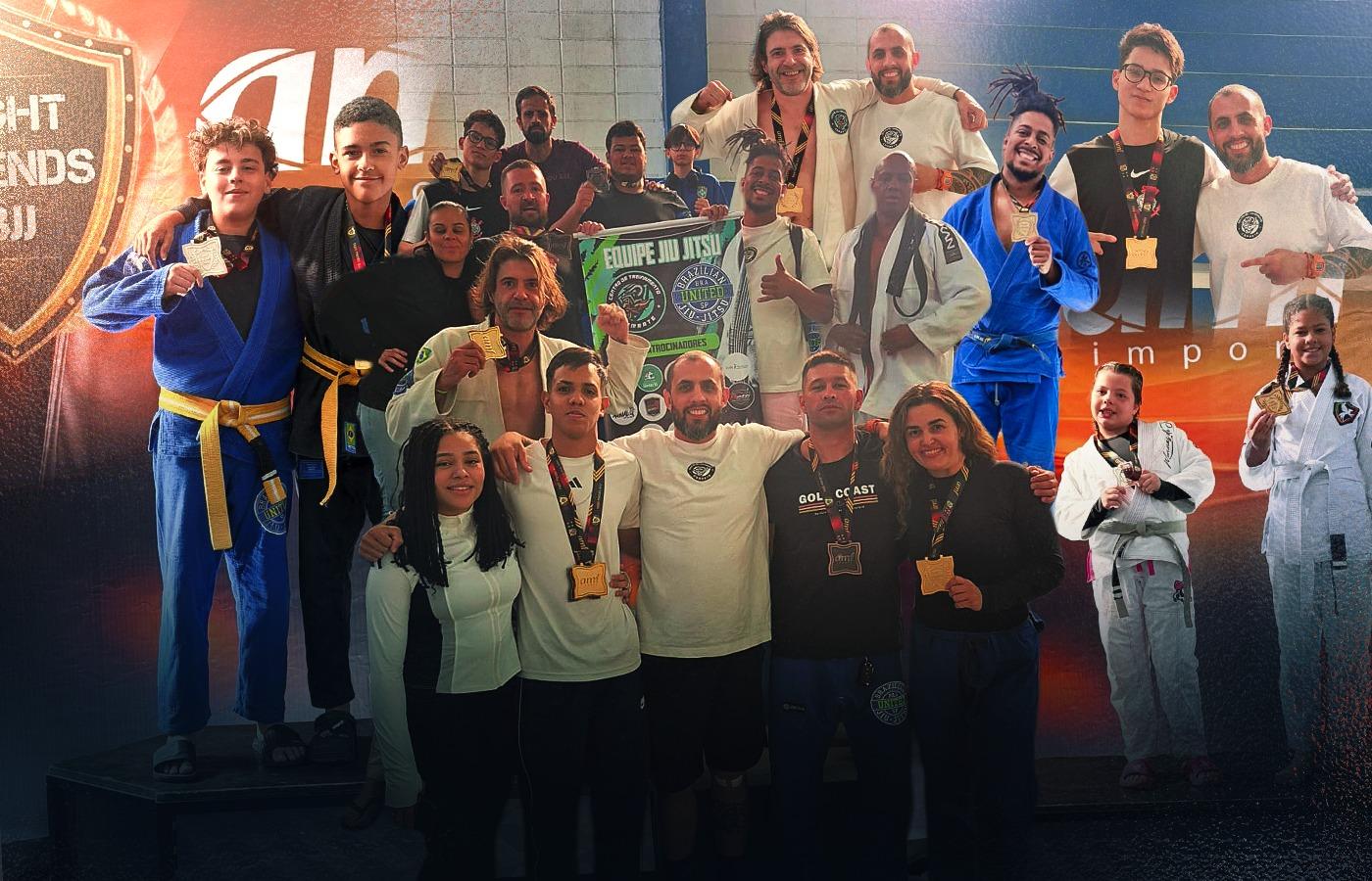 CT Combate, escola de Jiu-jitsu de Caieiras, conquista 25 medalhas no Fight Friends BJJ em Mairiporã