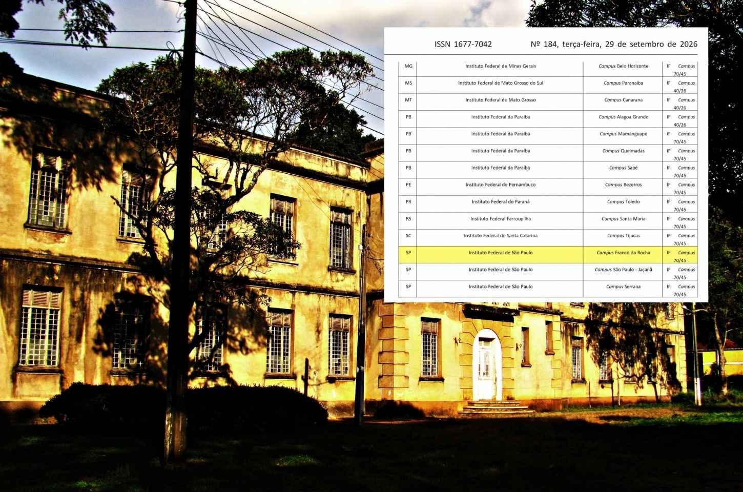 Campus do Instituto Federal em Franco da Rocha tem funcionamento autorizado pelo MEC