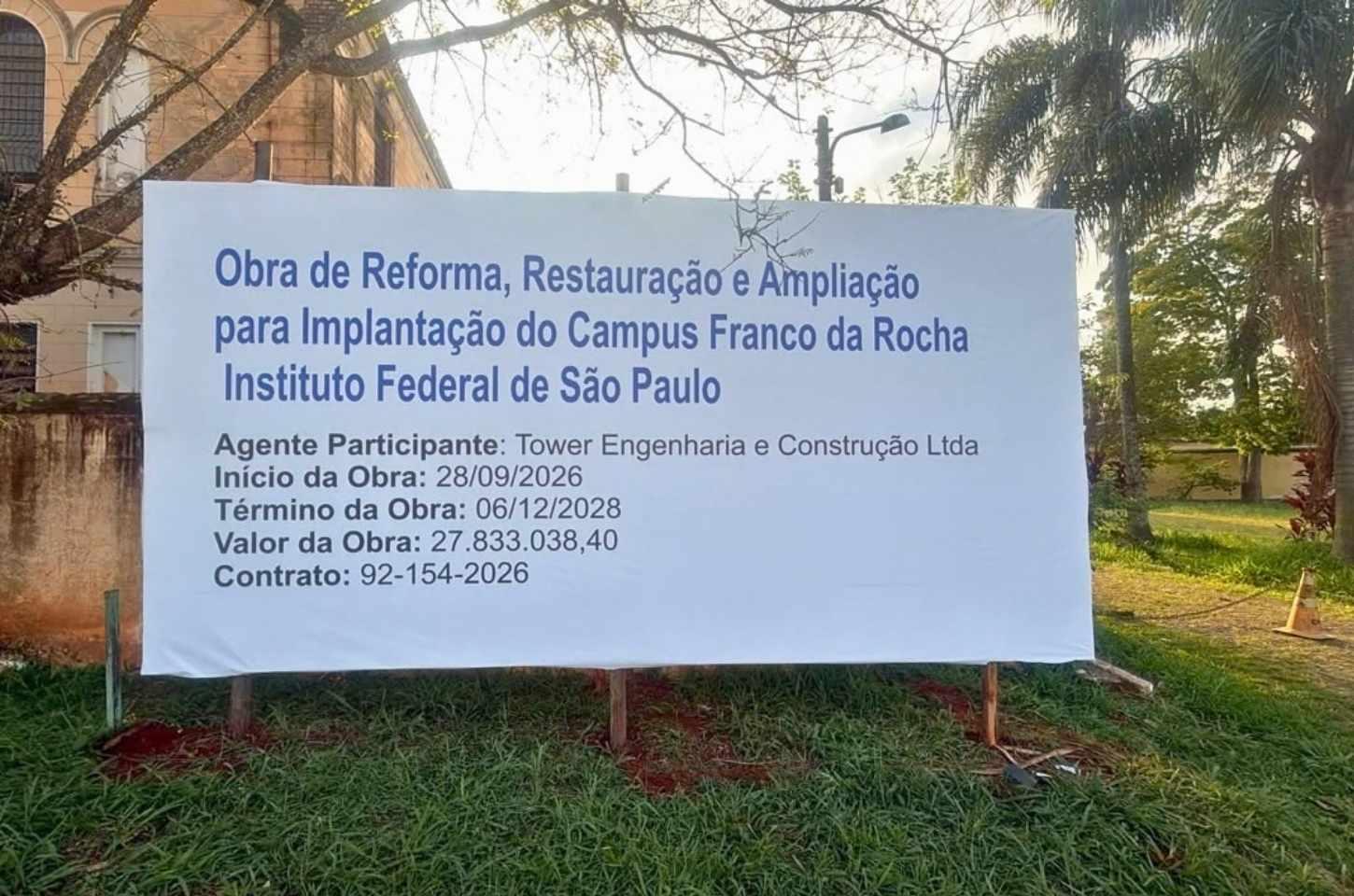 Restauro do Juquery para receber Instituto Federal tem início previsto para segunda (28)