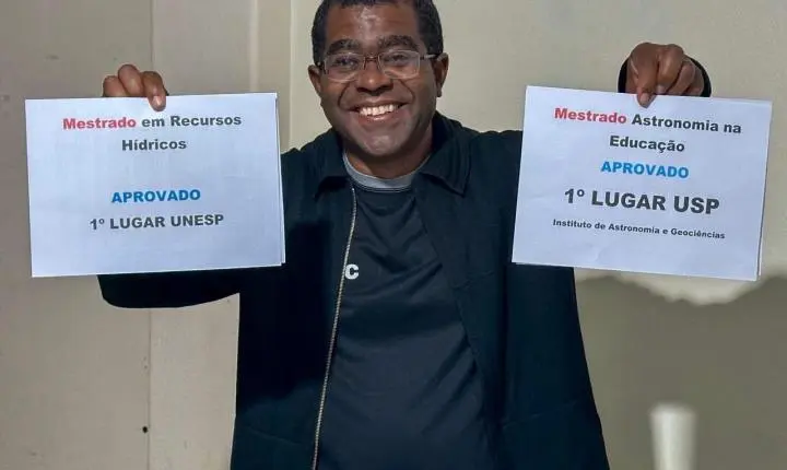 Agnaldo Vidali de Francisco Morato é aprovado em 1º lugar em dois mestrados na UNESP e USP