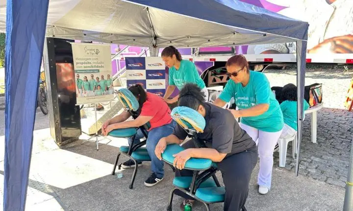 Estação de Jundiaí da TIC Trens recebe sessões gratuitas de massoterapia no dia internacional do Autocuidado nesta sexta-feira (24)